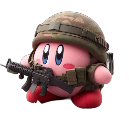 weapon, animal, hat, creature, 3d render, concept art, vaporwave, pixel art transparent PNG cut-out