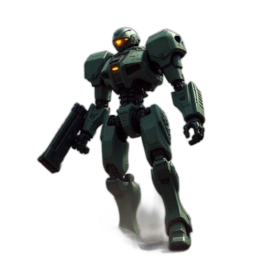 robot, weapon, 3d render, concept art transparent PNG cut-out