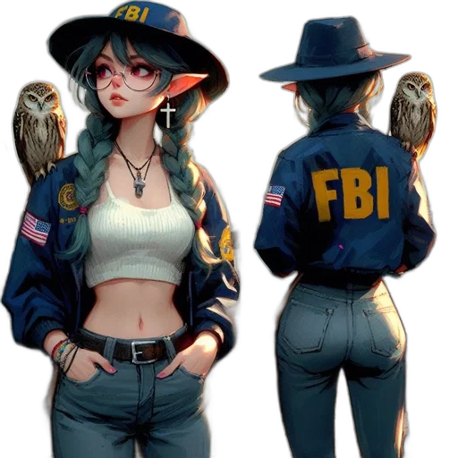jacket, hat, weapon, concept art, comic book art, cyberpunk, anime, blue transparent PNG cut-out