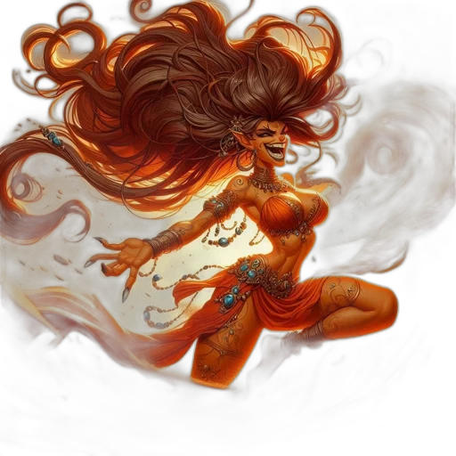 hair, concept art, fantasy art, comic book art, watercolor, fire, underwater, outer space transparent PNG cut-out