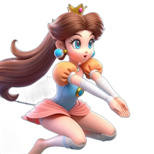 dress, staff, crown, 3d render, concept art, fantasy art, anime, pastel transparent PNG cut-out