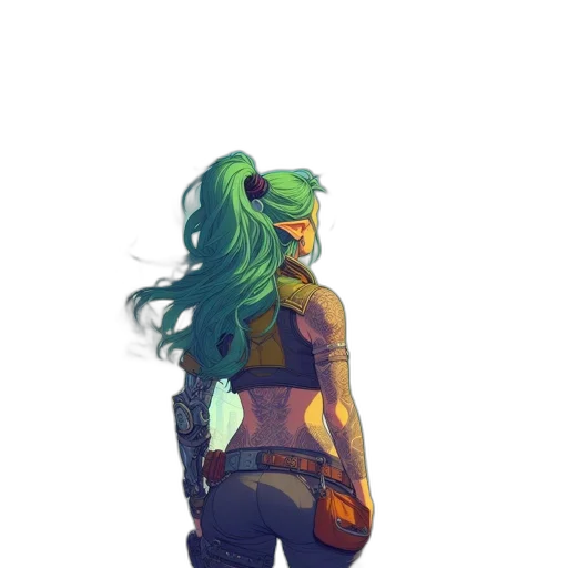 dress, jacket, hair, mask, concept art, pixel art, watercolor, fantasy art transparent PNG cut-out