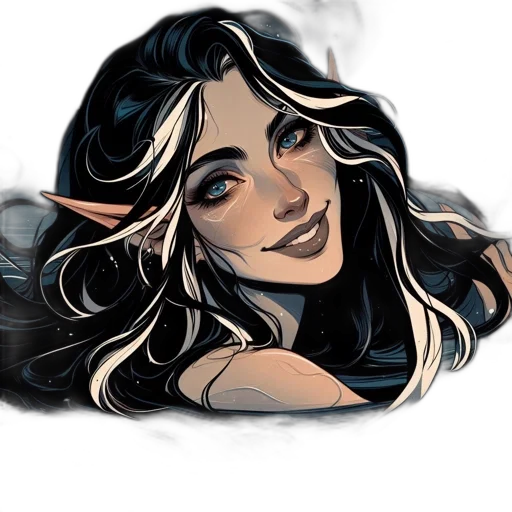 comic book art, fantasy art, watercolor, cartoon, dark, monochrome, image, ethereal transparent PNG cut-out