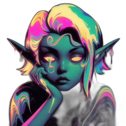 face, mask, fantasy art, pixel art, concept art, watercolor, neon lights, neon transparent PNG cut-out