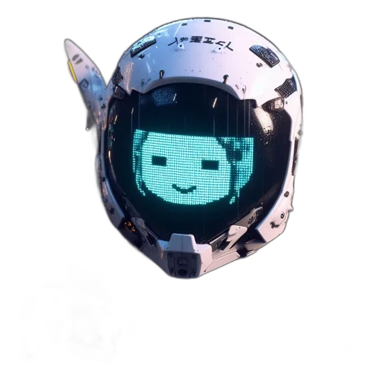robot, mask, face, jewelry, 3d render, vaporwave, cyberpunk, pixel art transparent PNG cut-out