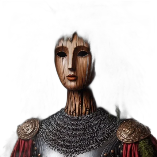 mask, staff, face, robot, fantasy art, concept art, 3d render, photorealistic transparent PNG cut-out