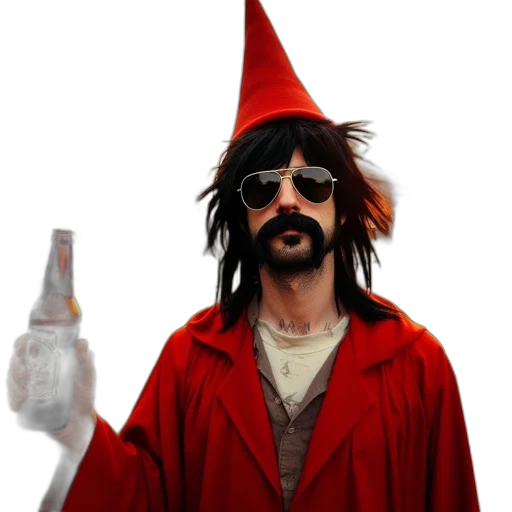staff, hat, jacket, bottle, concept art, 3d render, photorealistic, fantasy art transparent PNG cut-out