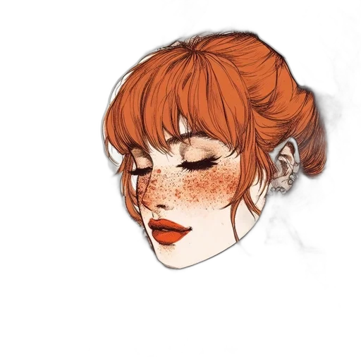 face, mask, hair, crown, watercolor, photorealistic, fantasy art, anime transparent PNG cut-out