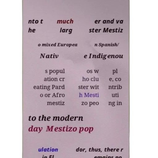 text-based, image, discussing, creation, modern-day, mestizo, population, through transparent PNG cut-out