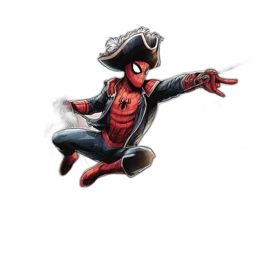 jacket, mask, comic book art, concept art, cartoon, 3d render, spider-man, wearing transparent PNG cut-out