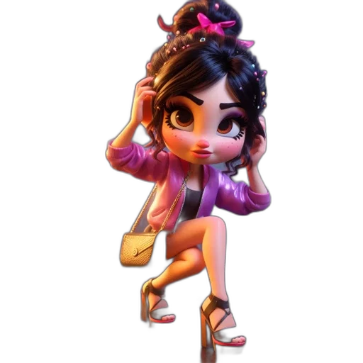 dress, concept art, cartoon, 3d render, fantasy art, animated, female, character transparent PNG cut-out