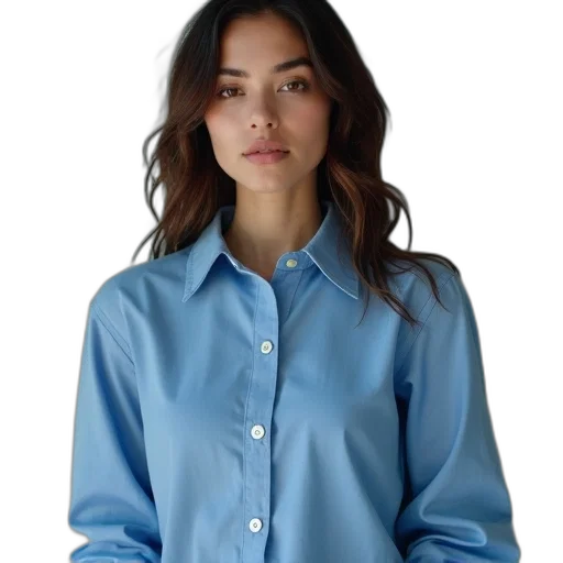jacket, staff, dress, blue, pastel, woman, wearing, shirt transparent PNG cut-out