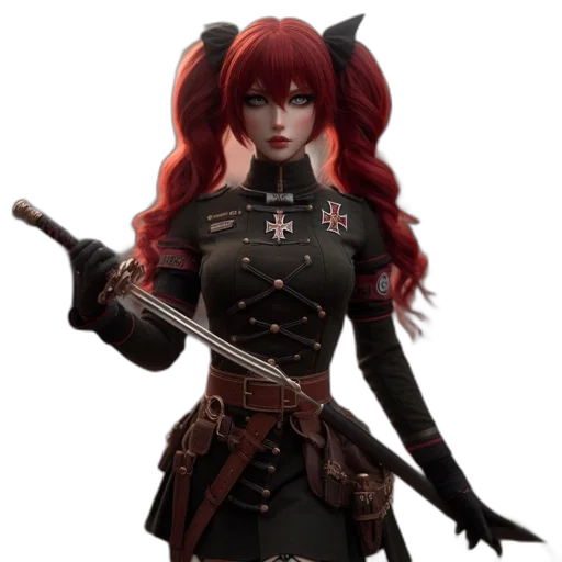staff, fantasy art, concept art, 3d render, pixel art, dark, red, woman transparent PNG cut-out