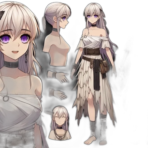 dress, creature, concept art, fantasy art, anime, pixel art, dark, monochrome transparent PNG cut-out