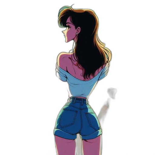 dress, jacket, cartoon, concept art, vaporwave, watercolor, neon lights, outer space transparent PNG cut-out