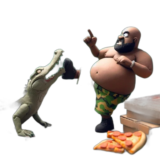 food, creature, concept art, 3d render, underwater, claymation, featuring, man transparent PNG cut-out