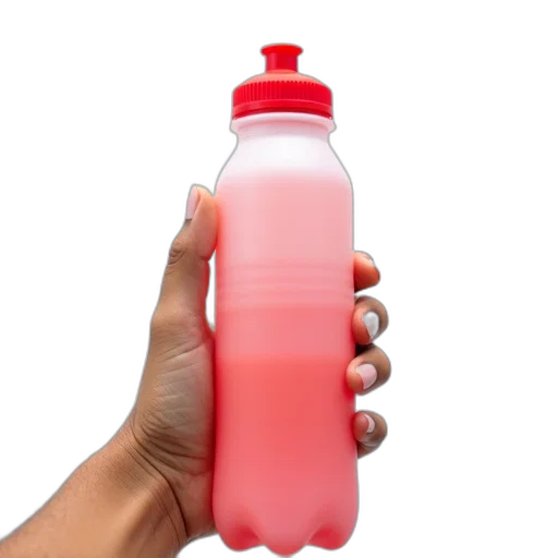 bottle, food, dress, weapon, 3d render, red, neon, close-up transparent PNG cut-out