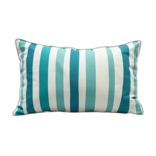 blue, monochrome, white, pillow, green, striped, pattern, displayed transparent PNG cut-out