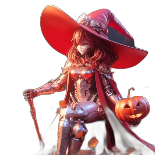 staff, concept art, fantasy art, 3d render, pixel art, red, armored, female transparent PNG cut-out