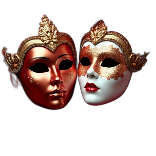 mask, jewelry, crown, 3d render, photorealistic, concept art, fantasy art, golden transparent PNG cut-out