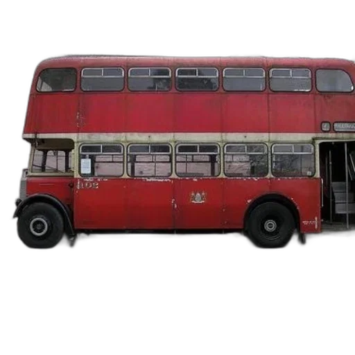 car, 3d render, concept art, photorealistic, old, red, double-decker, bus transparent PNG cut-out