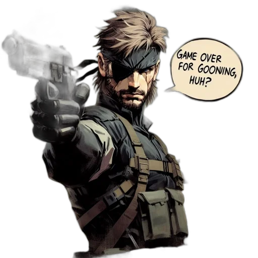 weapon, comic book art, concept art, pixel art, cyberpunk, male, character, rugged transparent PNG cut-out