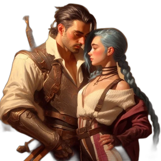 sword, jacket, fantasy art, concept art, oil painting, photorealistic, fire, sunset transparent PNG cut-out