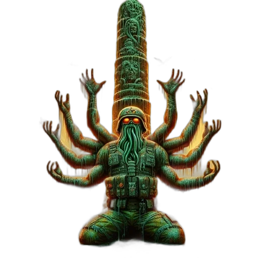 creature, crown, staff, concept art, 3d render, fantasy art, pixel art, green transparent PNG cut-out