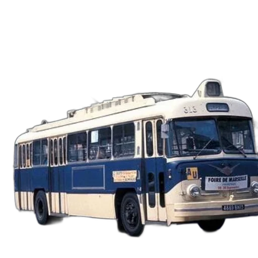 car, photorealistic, concept art, 3d render, vintage, blue, white, trolleybus transparent PNG cut-out