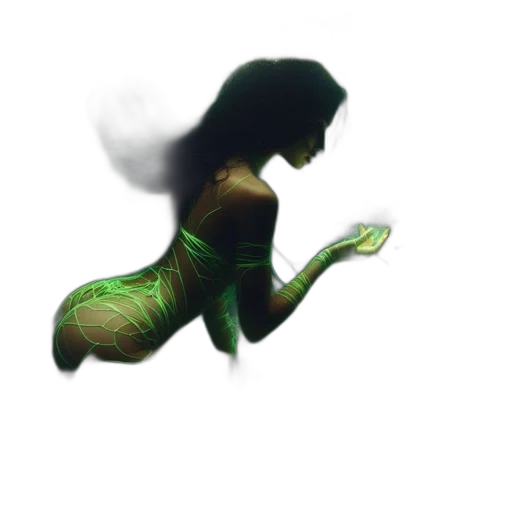 hair, creature, robot, dress, 3d render, concept art, pixel art, fantasy art transparent PNG cut-out