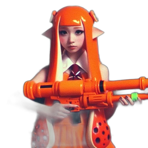 weapon, staff, robot, dress, concept art, 3d render, anime, fantasy art transparent PNG cut-out
