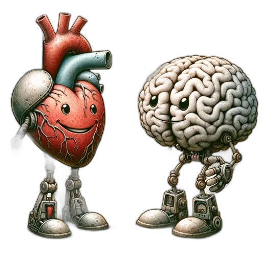 robot, concept art, 3d render, pixel art, photorealistic, two, anthropomorphic, characters transparent PNG cut-out