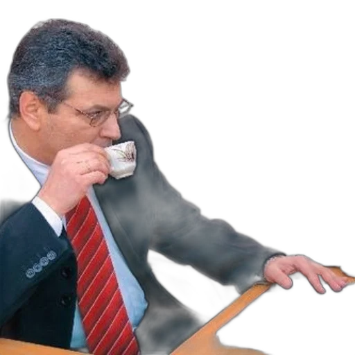 staff, furniture, forest, man, suit, tie, drinking, coffee transparent PNG cut-out