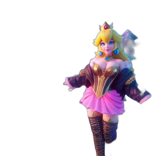 crown, weapon, staff, dress, 3d render, concept art, vaporwave, fantasy art transparent PNG cut-out