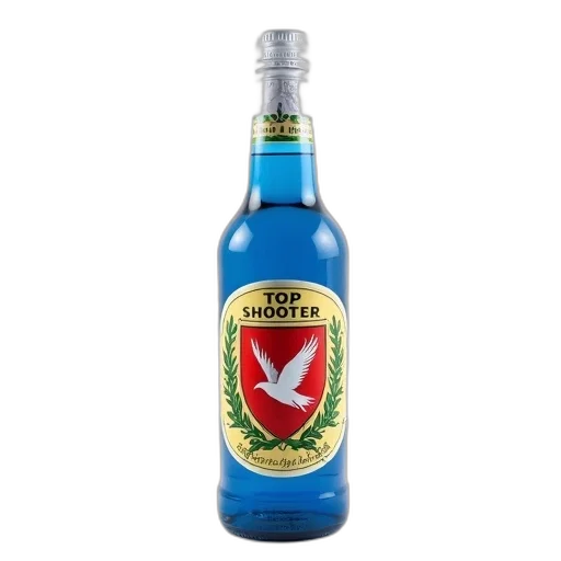 bottle, 3d render, top, shooter, displayed, against, white, background transparent PNG cut-out