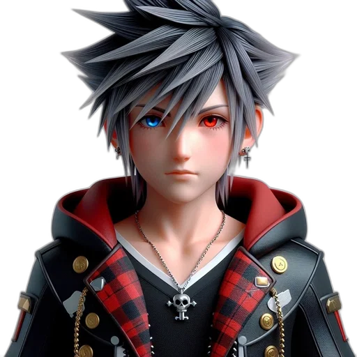 jacket, face, 3d render, concept art, fantasy art, photorealistic, animated, character transparent PNG cut-out