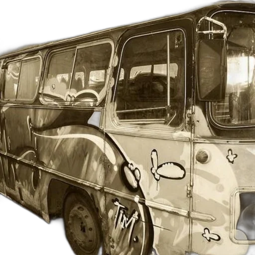 car, weapon, photorealistic, concept art, 3d render, pencil sketch, vintage, bus transparent PNG cut-out