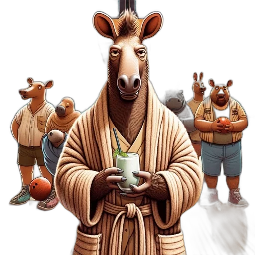 animal, staff, concept art, fantasy art, photorealistic, cartoon, fire, anthropomorphic transparent PNG cut-out
