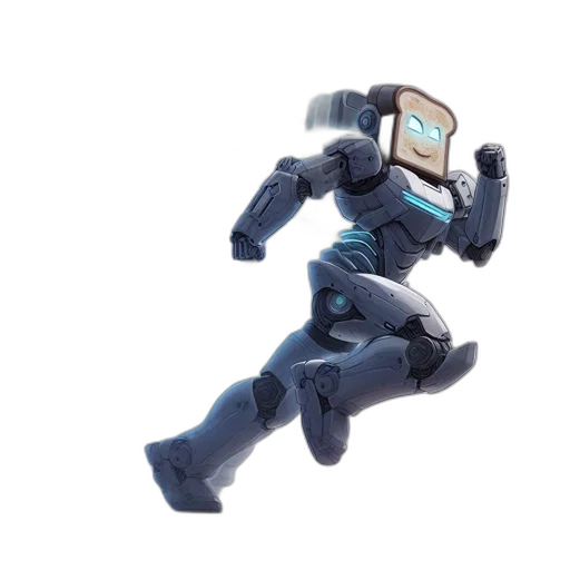 robot, 3d render, concept art, vaporwave, outer space, barren, post-war, landscape transparent PNG cut-out