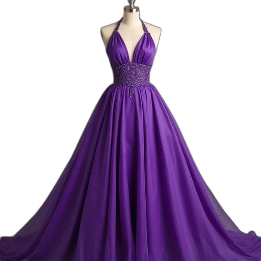 dress, dark, colorful, purple, prom, halter, cocktail, sleeveless transparent PNG cut-out