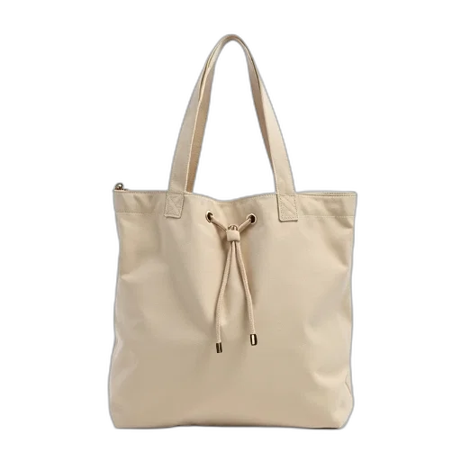 earth tones, beige, canvas, tote, bag, drawstring, closure, small transparent PNG cut-out