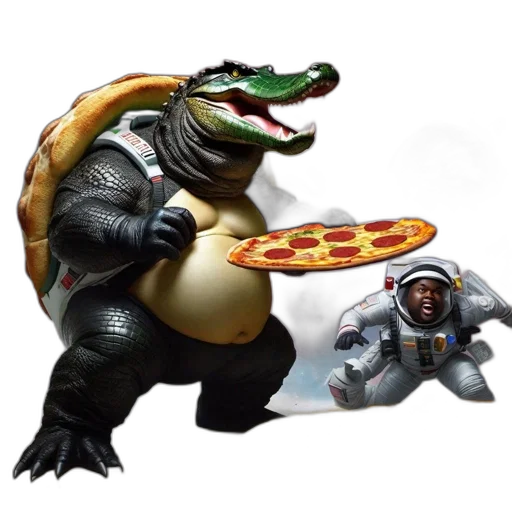 food, concept art, 3d render, fantasy art, dinosaur-like, creature, offers, pepperoni transparent PNG cut-out