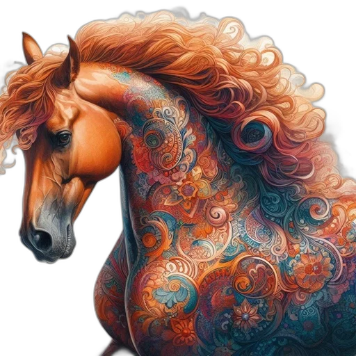 animal, dragon, dress, hair, fantasy art, photorealistic, watercolor, concept art transparent PNG cut-out