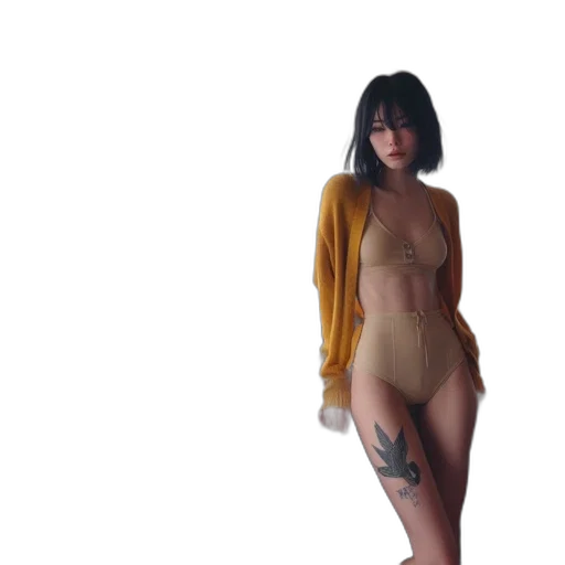 dress, creature, robot, jacket, 3d render, concept art, photorealistic, cyberpunk transparent PNG cut-out