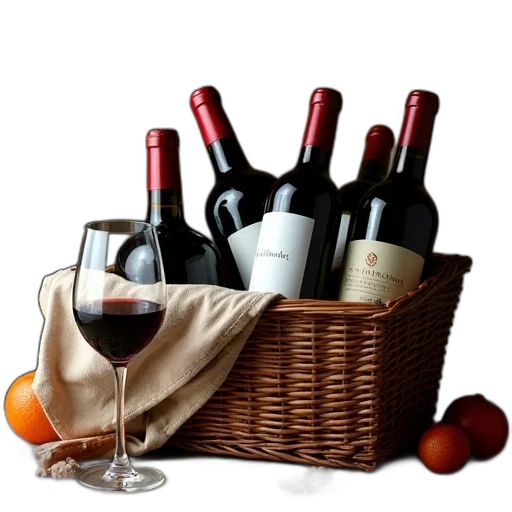 bottle, food, 3d render, wine, basket, filled, bottles transparent PNG cut-out