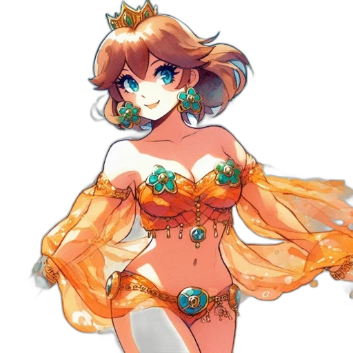 crown, staff, jewelry, dress, pixel art, concept art, fantasy art, anime transparent PNG cut-out