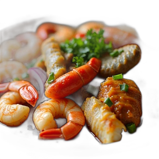food, photorealistic, 3d render, close-up, view, plate, filled, variety transparent PNG cut-out