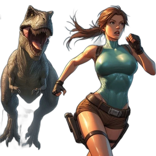 concept art, comic book art, fantasy art, earth tones, woman, armed, clad, casual transparent PNG cut-out