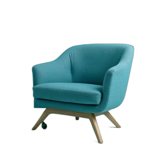 furniture, 3d render, blue, green, single, swivel, plate, caster transparent PNG cut-out