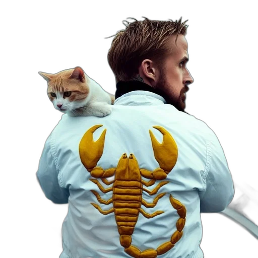jacket, animal, creature, concept art, photorealistic, fantasy art, pixel art, man transparent PNG cut-out